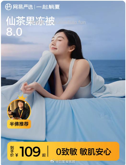 网易严选仙茶果冻8.0Pro夏凉被 77.48元 - 线报酷