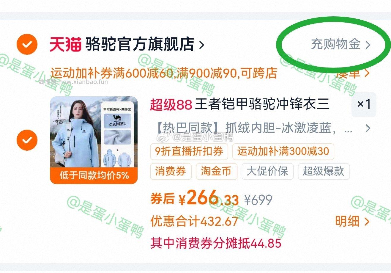 迪丽热巴同款骆驼户外冲锋衣男女款三合一外套 267.5元 - 线报酷