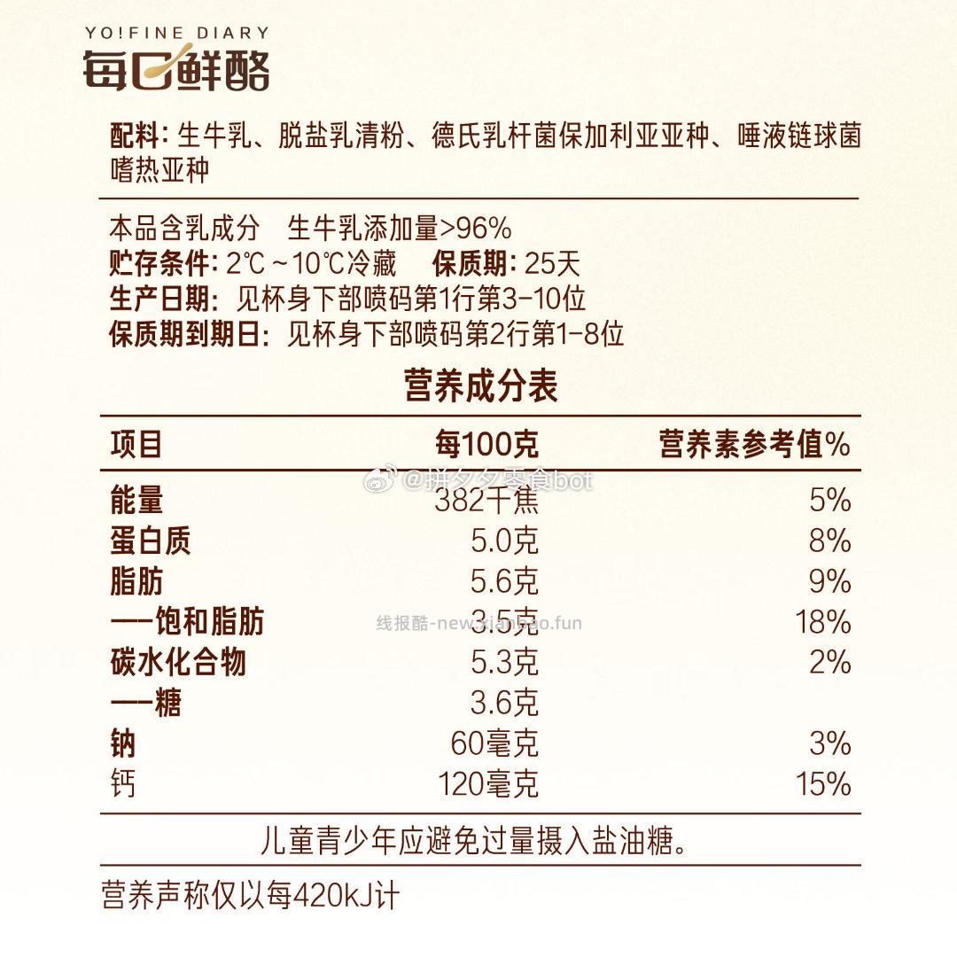 蒙牛每日鲜酪酸奶400g/大杯 4件27.6元 - 线报酷