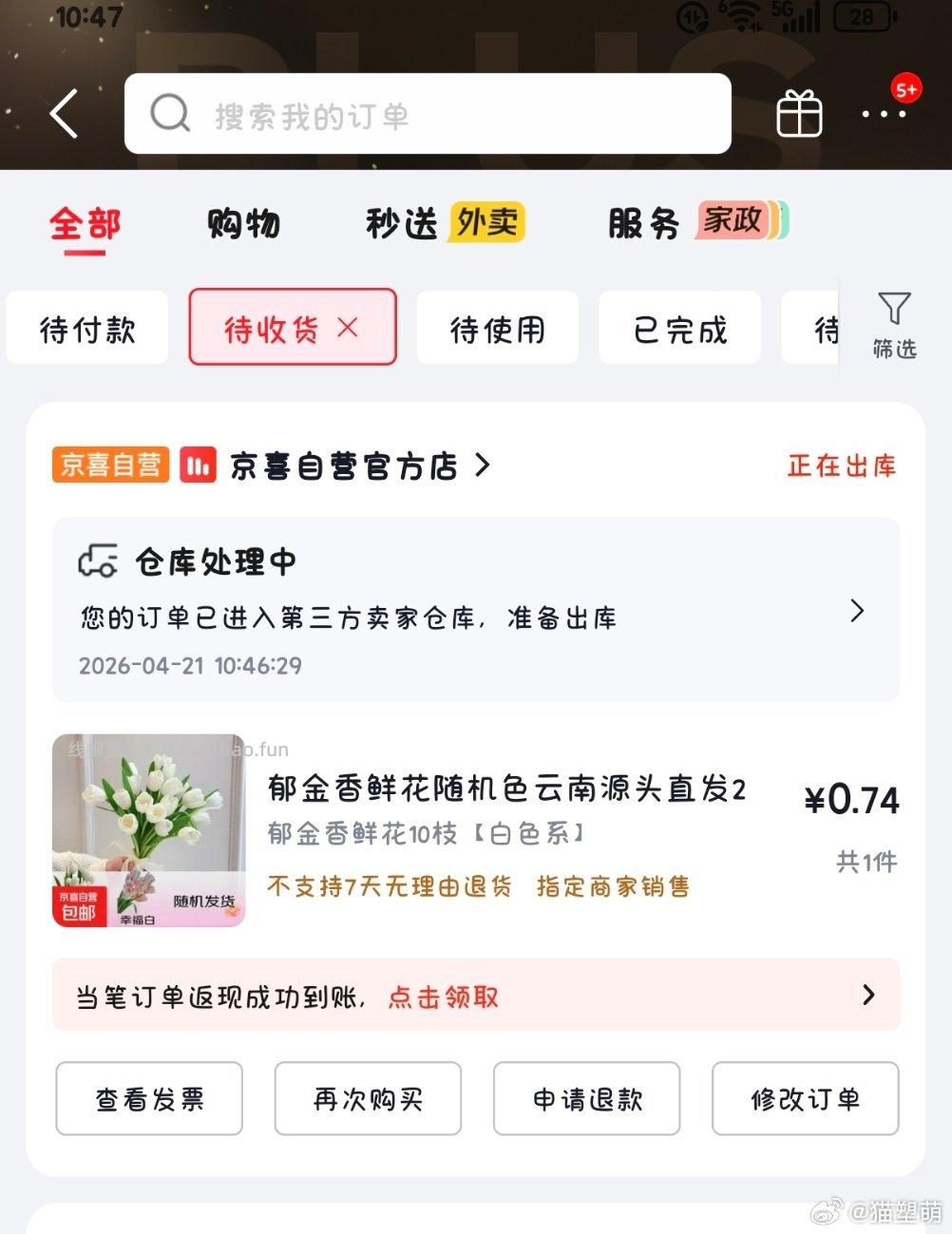 狗东plus会员1r买一束郁金香 - 线报酷