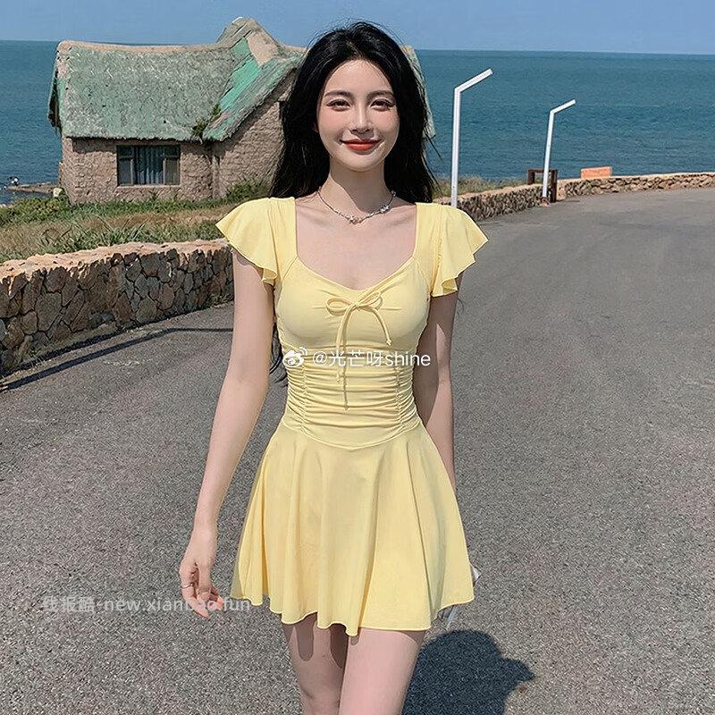 领69-30 东方骆驼 黑色裙式连体保守感显瘦遮肚泳衣 49 东方骆驼 - 线报酷