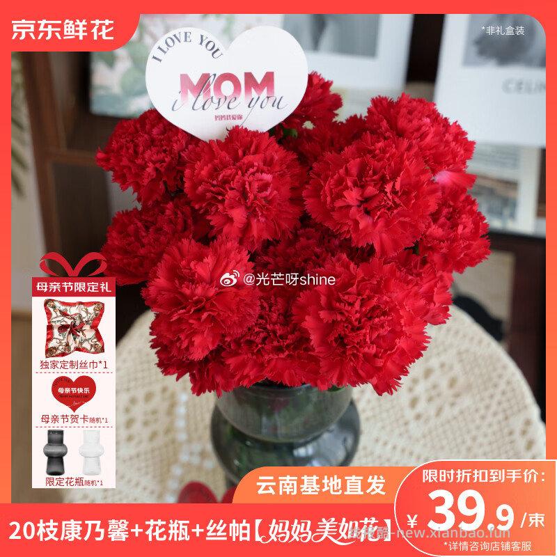 鲜花10-5 京东鲜花 母亲节主题红色款 49 京东鲜花 母亲节主题粉色款 49 - 线报酷