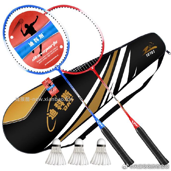 迪科斯羽毛球拍2支+3球+1包 13.91元 - 线报酷