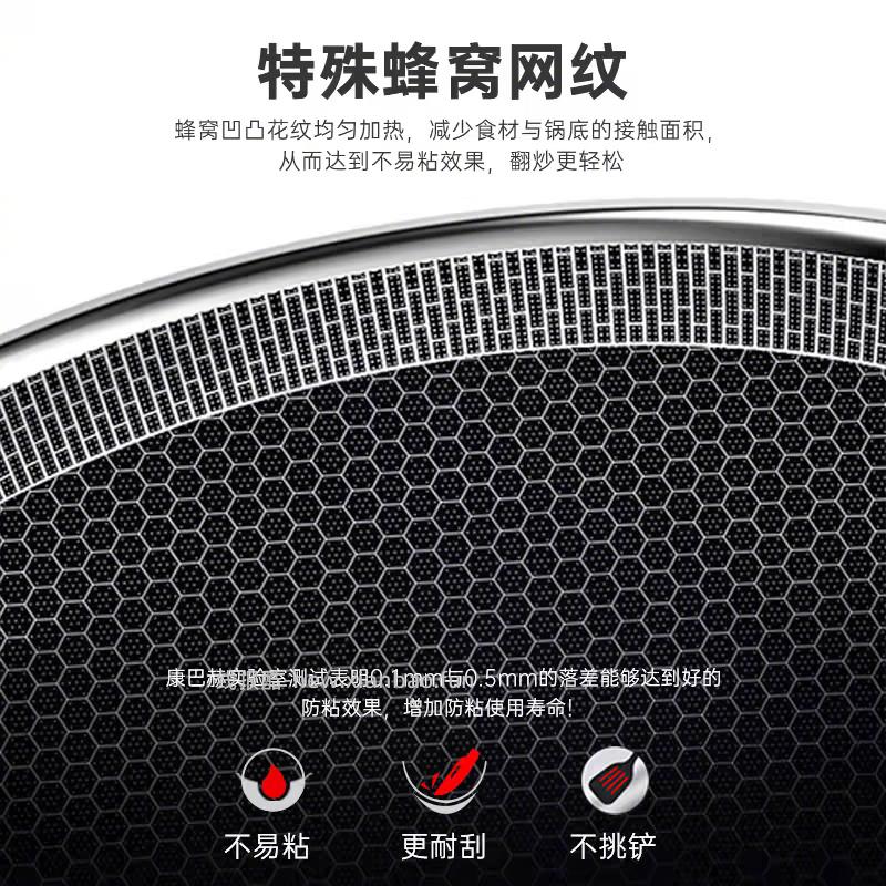 康巴赫不锈钢蜂窝炒锅32cm 94元 - 线报酷