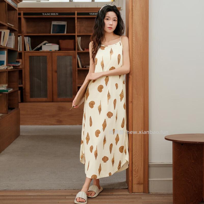 芬腾带胸垫一体式吊带睡裙2色可选尺码M-2XL 49元 - 线报酷