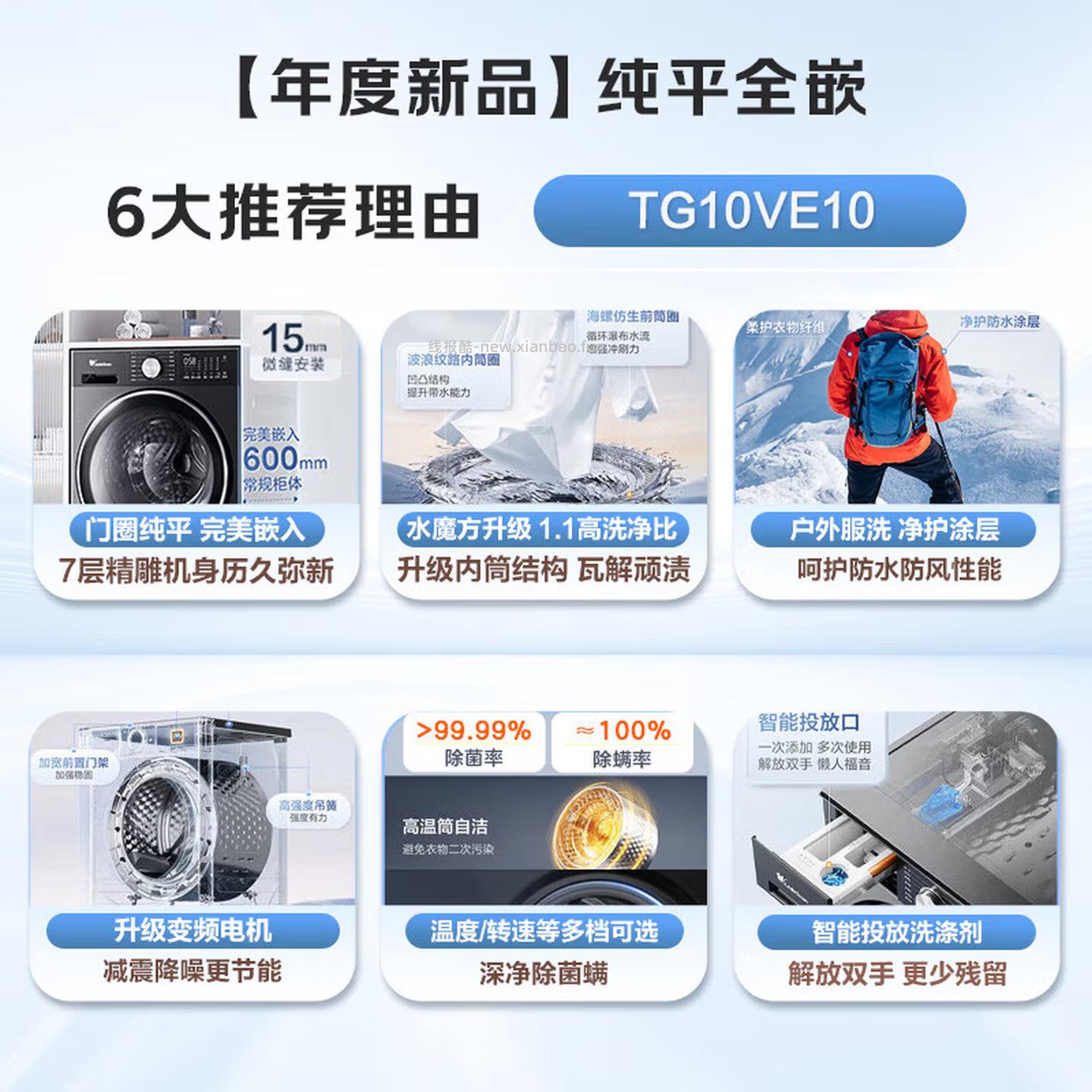 小天鹅小乌梅3.0轻享版滚筒单洗洗衣机10kg 1999.20元 - 线报酷