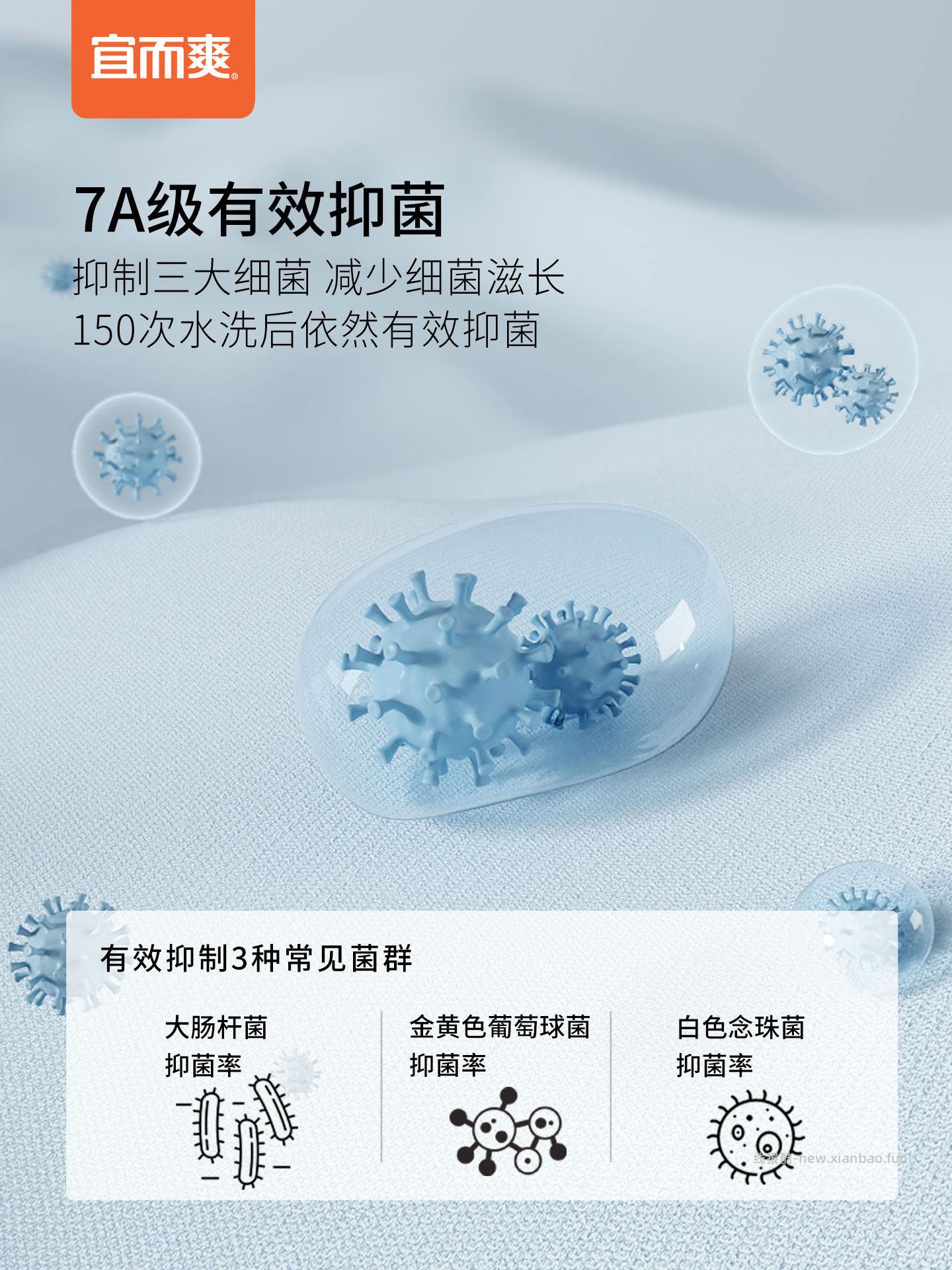 宜而爽男士7A抗菌袜子10双 12.95元 - 线报酷