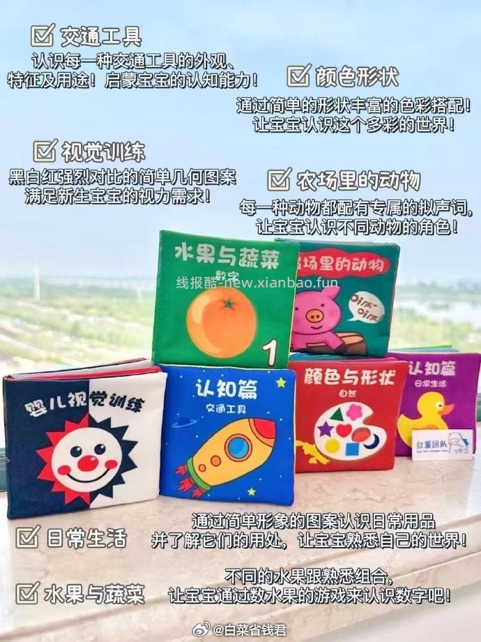 lalababy早教宝宝布书6件套 26元 - 线报酷