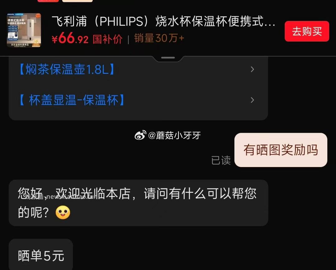 飞利浦烧水杯 旅行电加热水杯 55.84元 - 线报酷