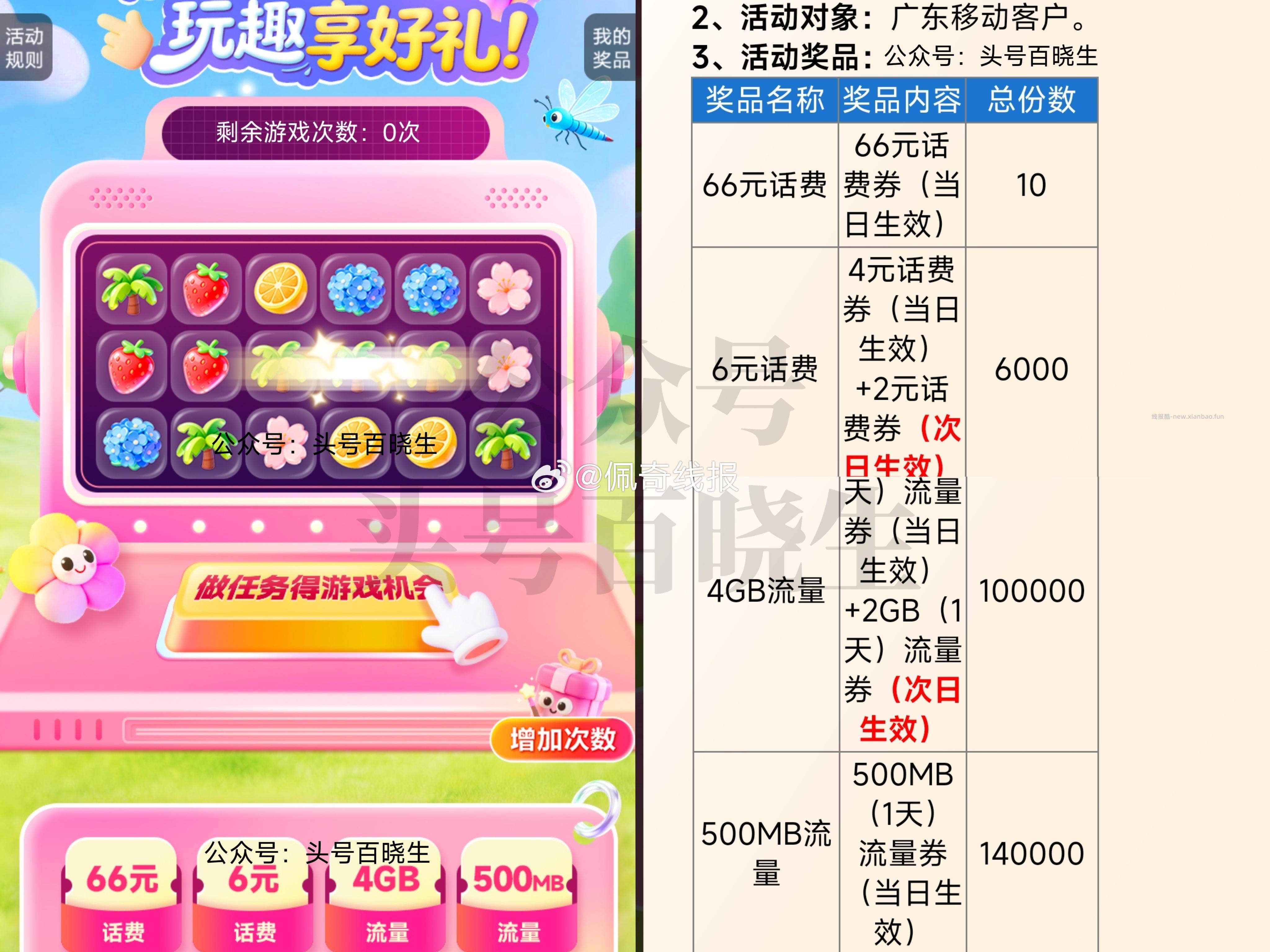 限广东移动 APP搜 消消乐 截31日 玩小.游戏得抽桨机会 - 线报酷