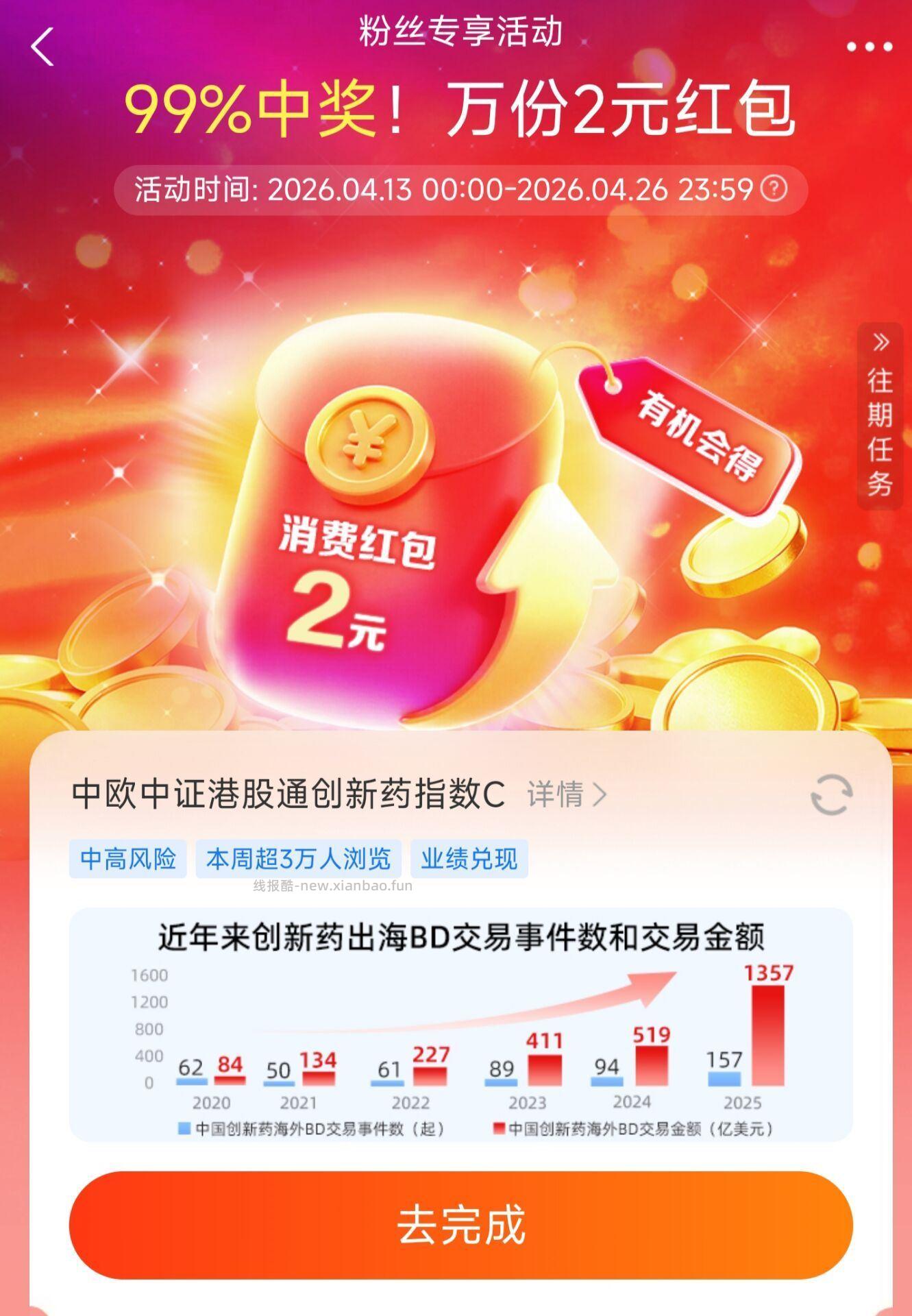 zfb搜 中欧基.金财.富号 底部粉.丝中心 完成任w 可抽2亓鸿包 自测 - 线报酷
