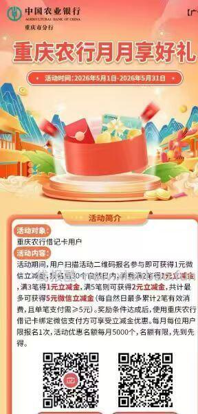 重庆农行月月刷 - 线报酷