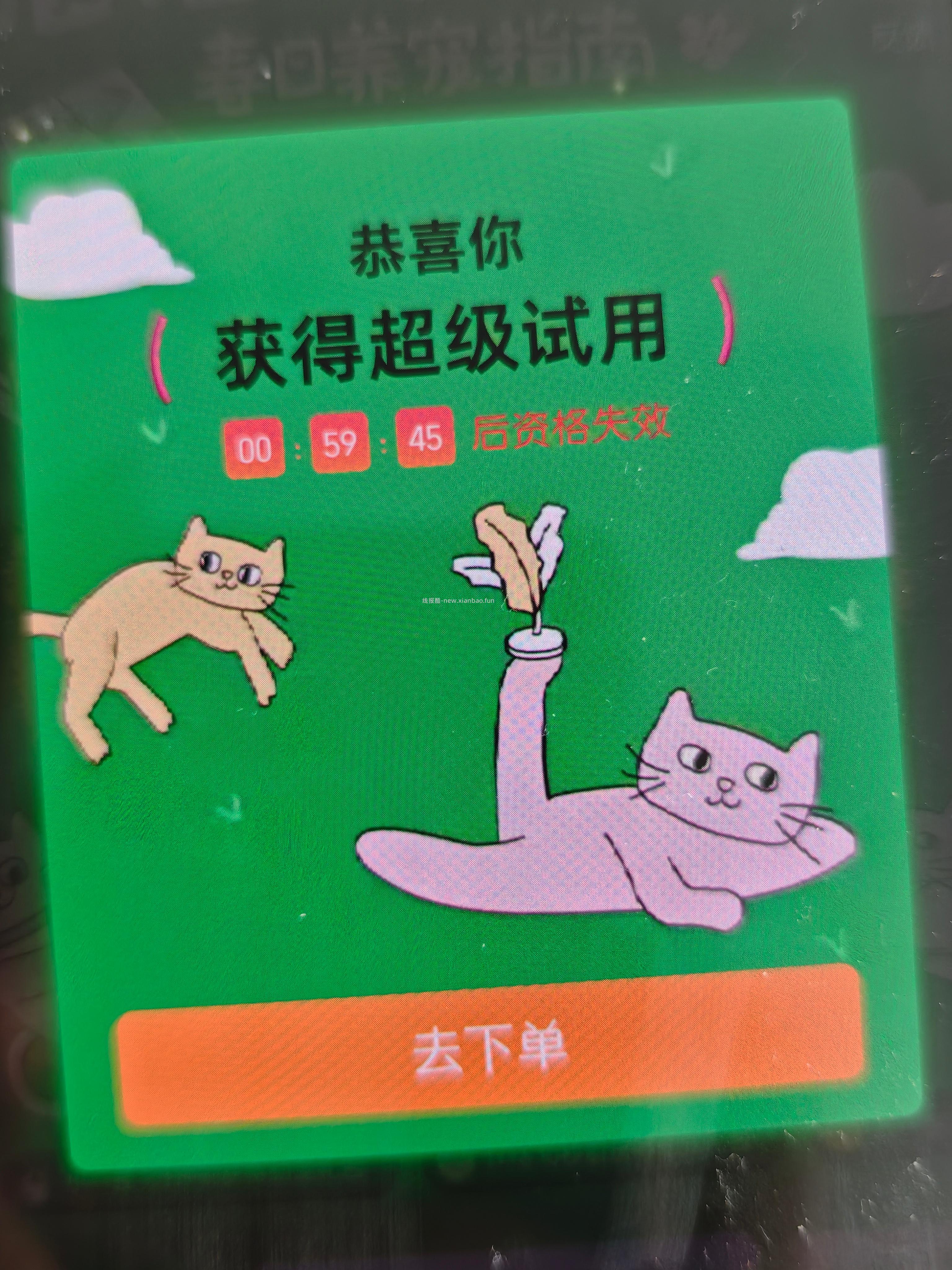 猫猫躺冲免单 - 线报酷