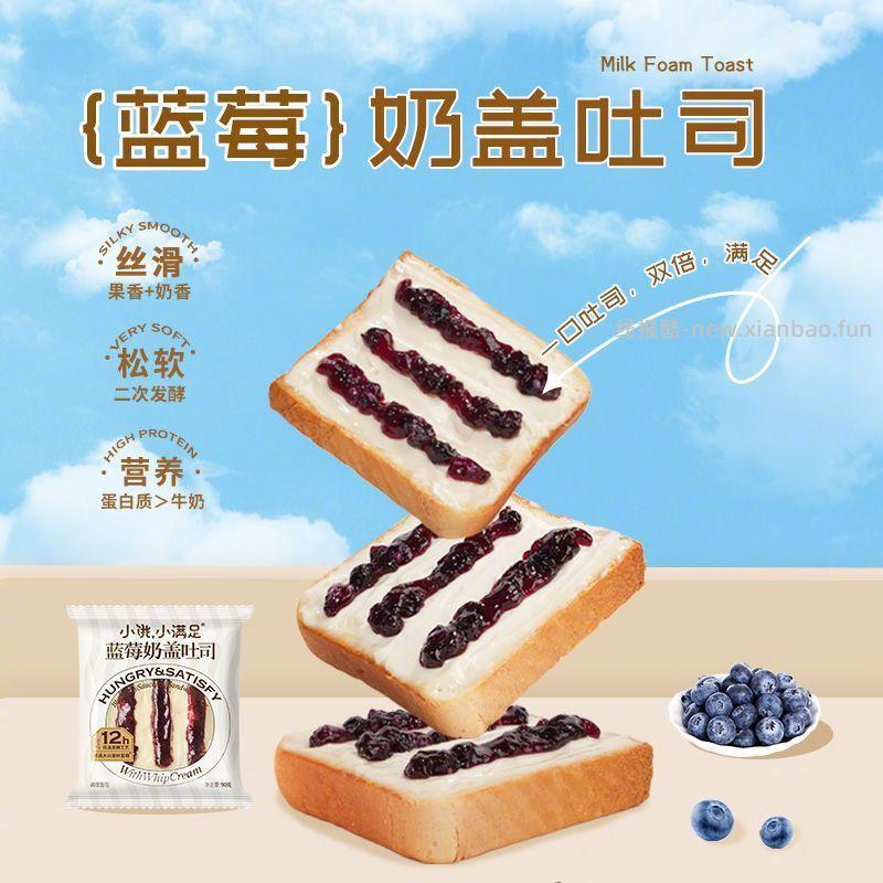 宏途蓝莓奶盖吐司90g*6包 19.9元 - 线报酷