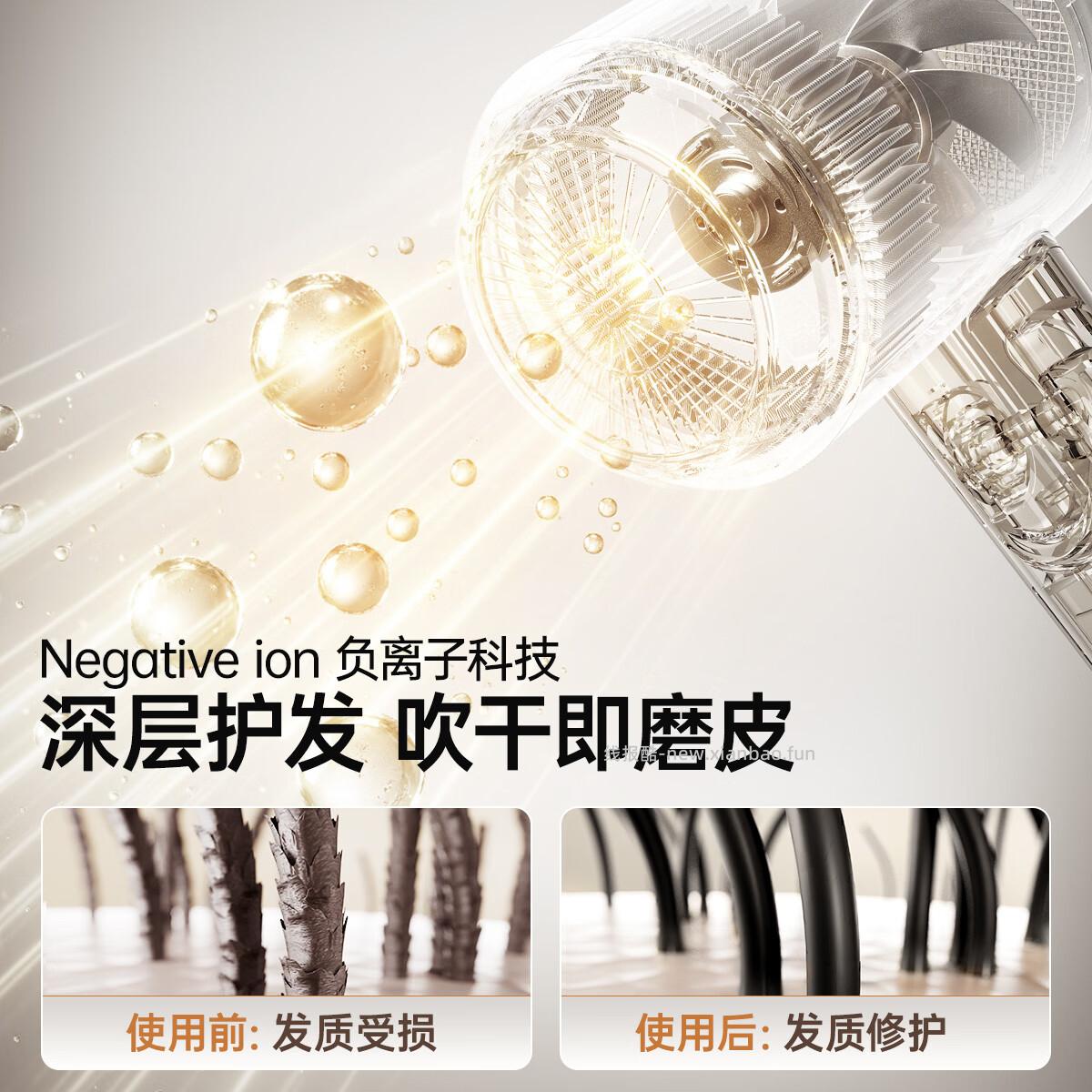 康夫2亿负离子护发电吹风机26m/s风速 37.44元 - 线报酷