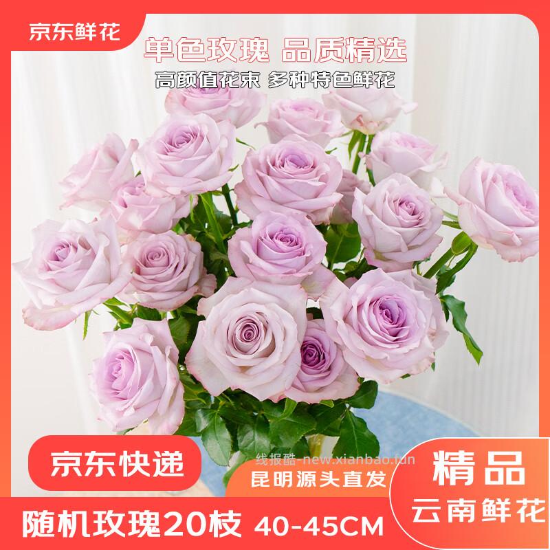京东鲜花随机色玫瑰花买10枝送10枝到手共20支 19.9元 - 线报酷