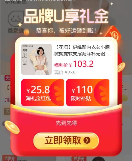 伊维斯花海微聚拢软支撑内衣 87.70元 - 线报酷