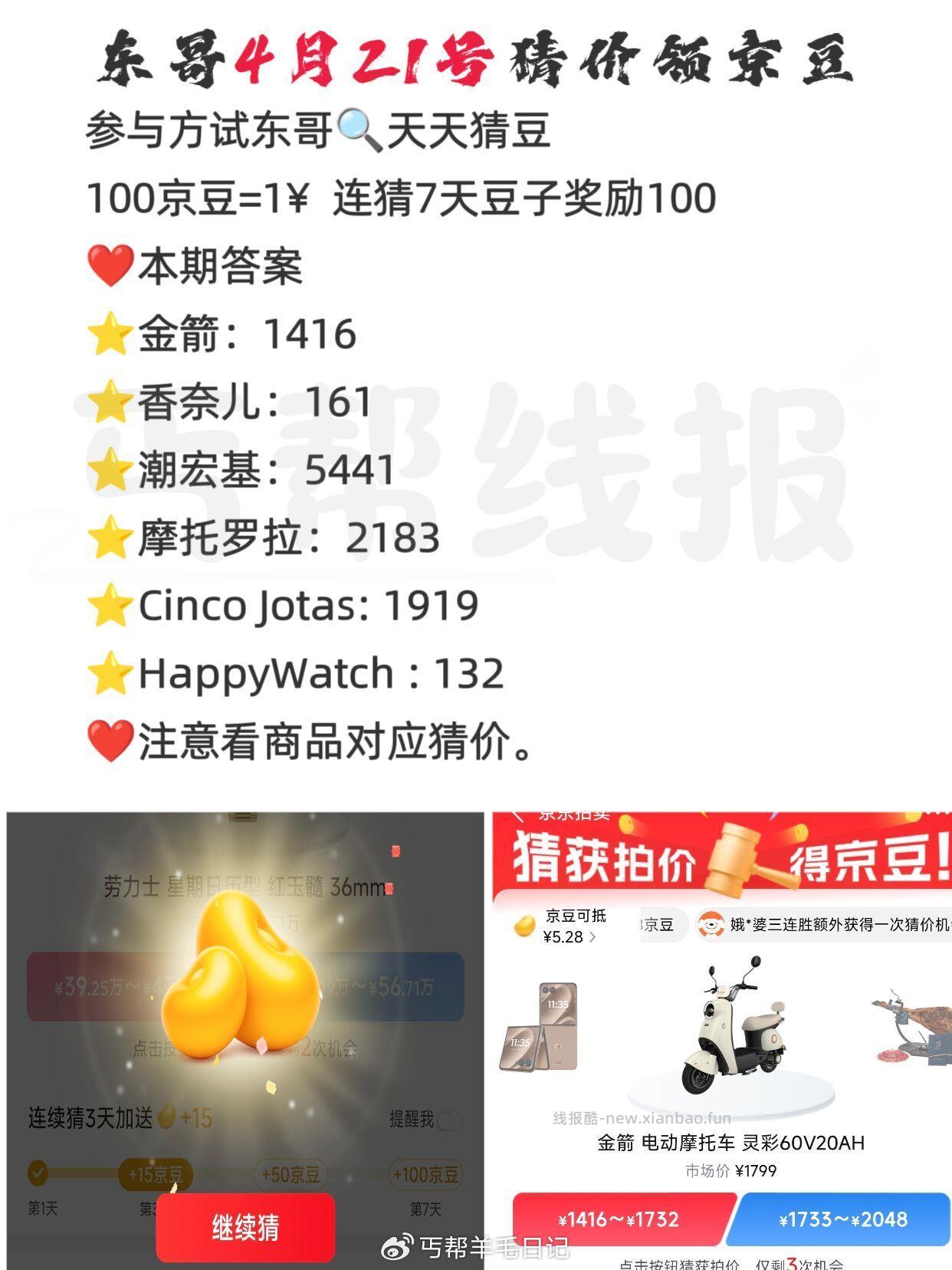 21号京东搜 天天猜豆 现在是乱序 要一一核对 答案如图 答7天200豆子 - 线报酷