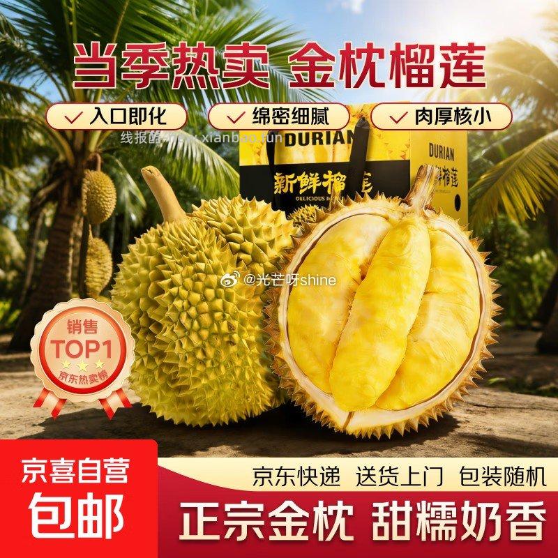 金枕榴莲巴掌榴莲整果新榴莲水果 巴掌金枕8-10斤 169元 - 线报酷