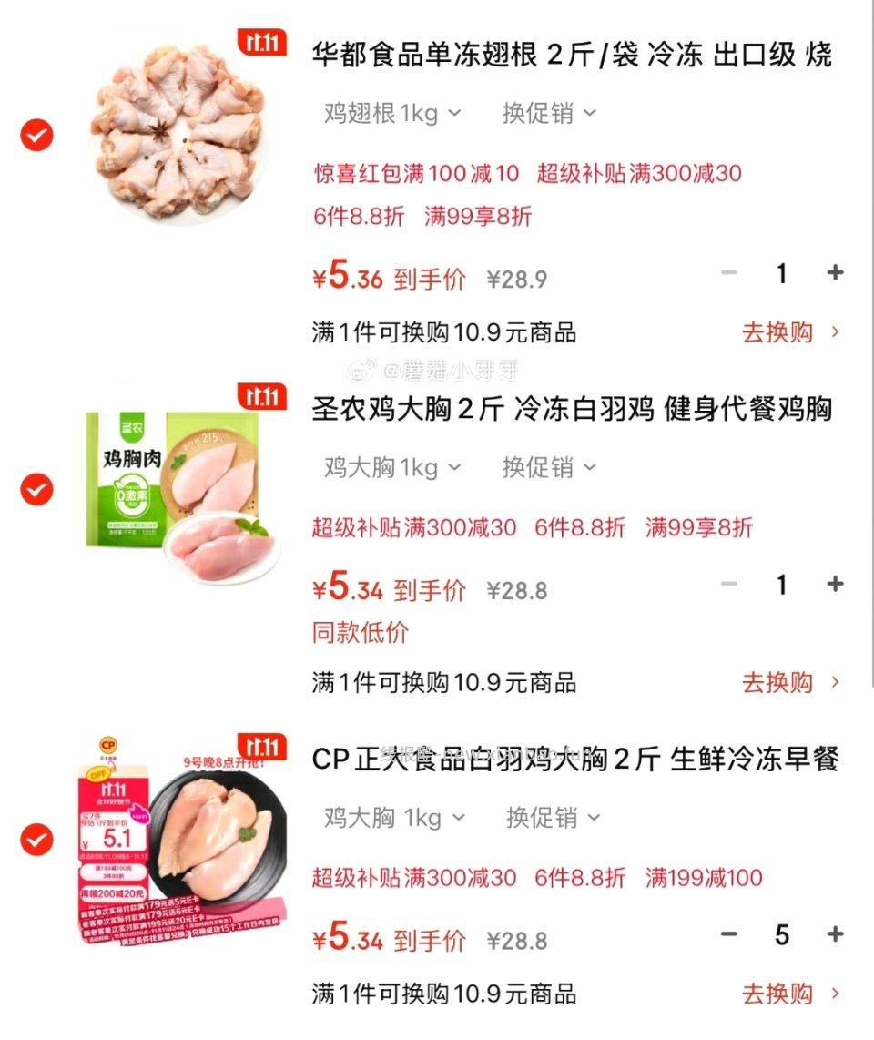 微博正文 鸡胸2斤5.34 更便宜了！ ​​​ - 线报酷