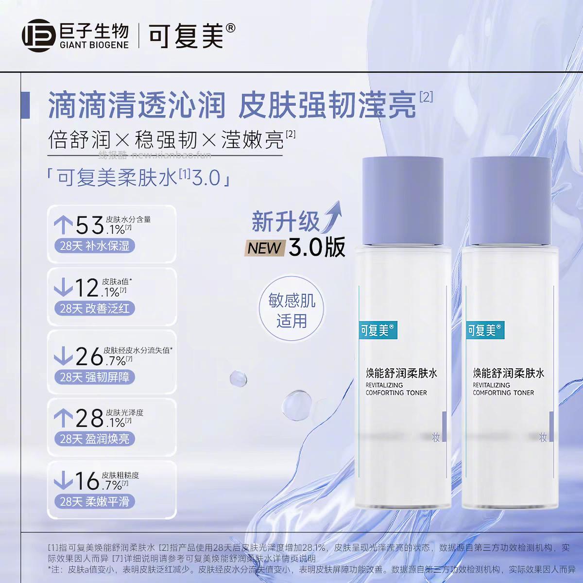 可复美焕能舒润柔肤水50ml*2瓶 22元 - 线报酷 可复美焕能舒润柔肤水50ml*2瓶 22元 - 线报酷