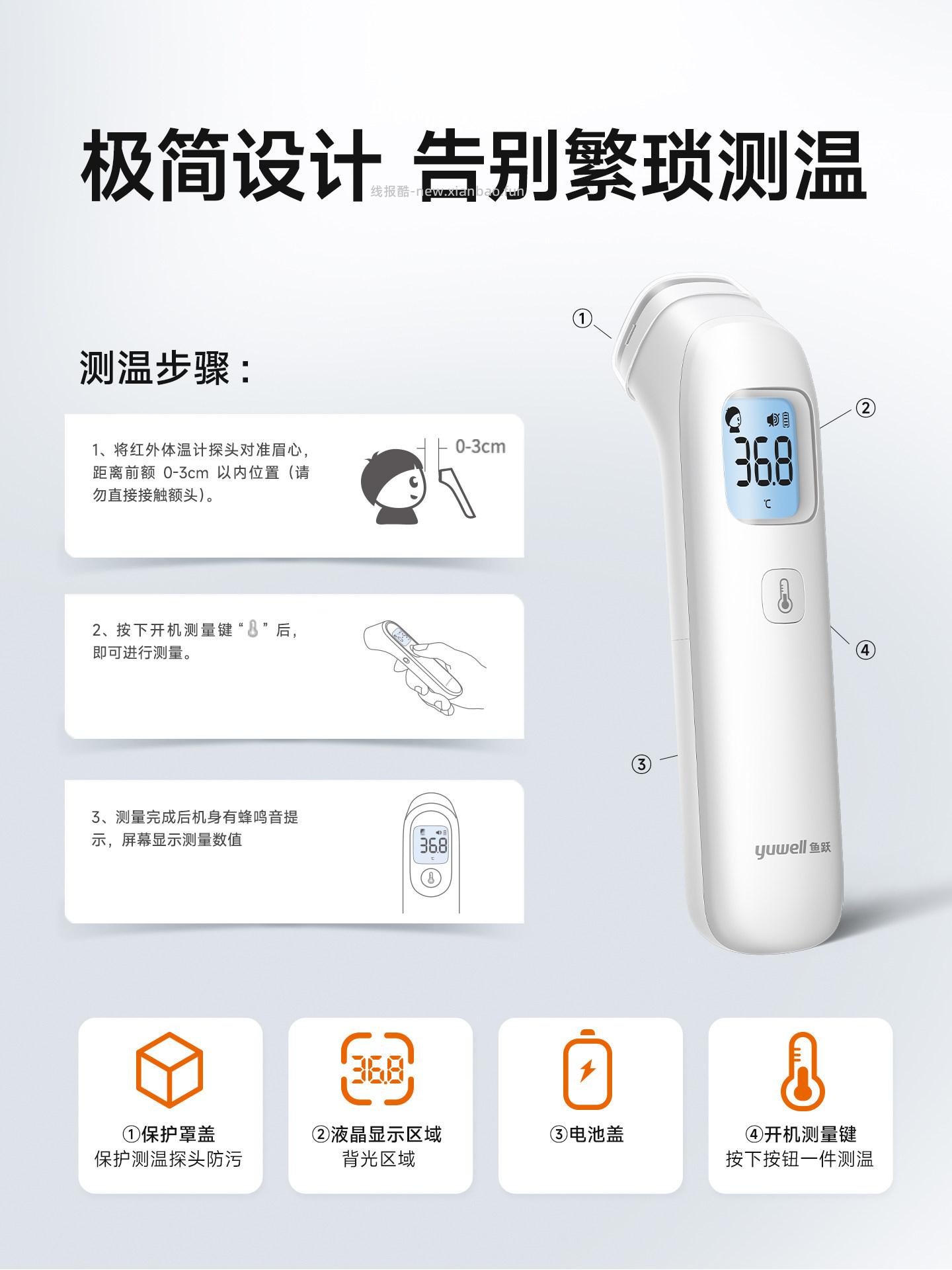 鱼跃额温枪YHW-1 44.55元 - 线报酷 鱼跃额温枪YHW-1 44.55元 - 线报酷